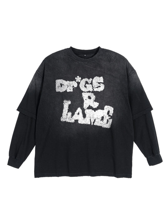 "DR*GS R LAME " DOUBLE LAYER TEE